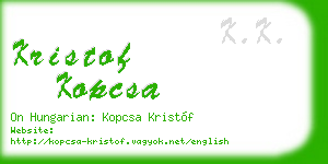 kristof kopcsa business card